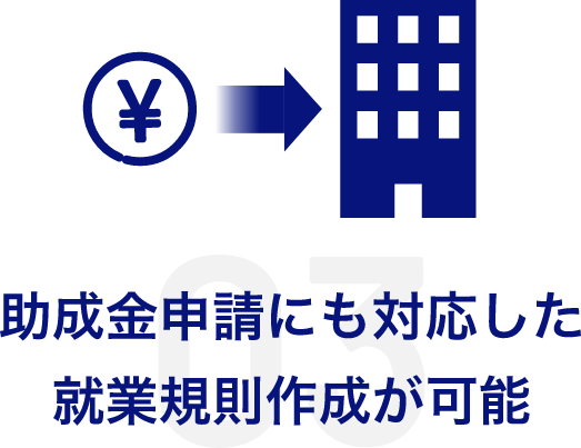 助成金申請にも対応した就業規則作成が可能