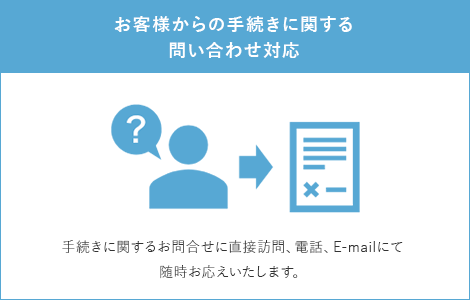 お客様からの手続きに関する問い合わせ対応
